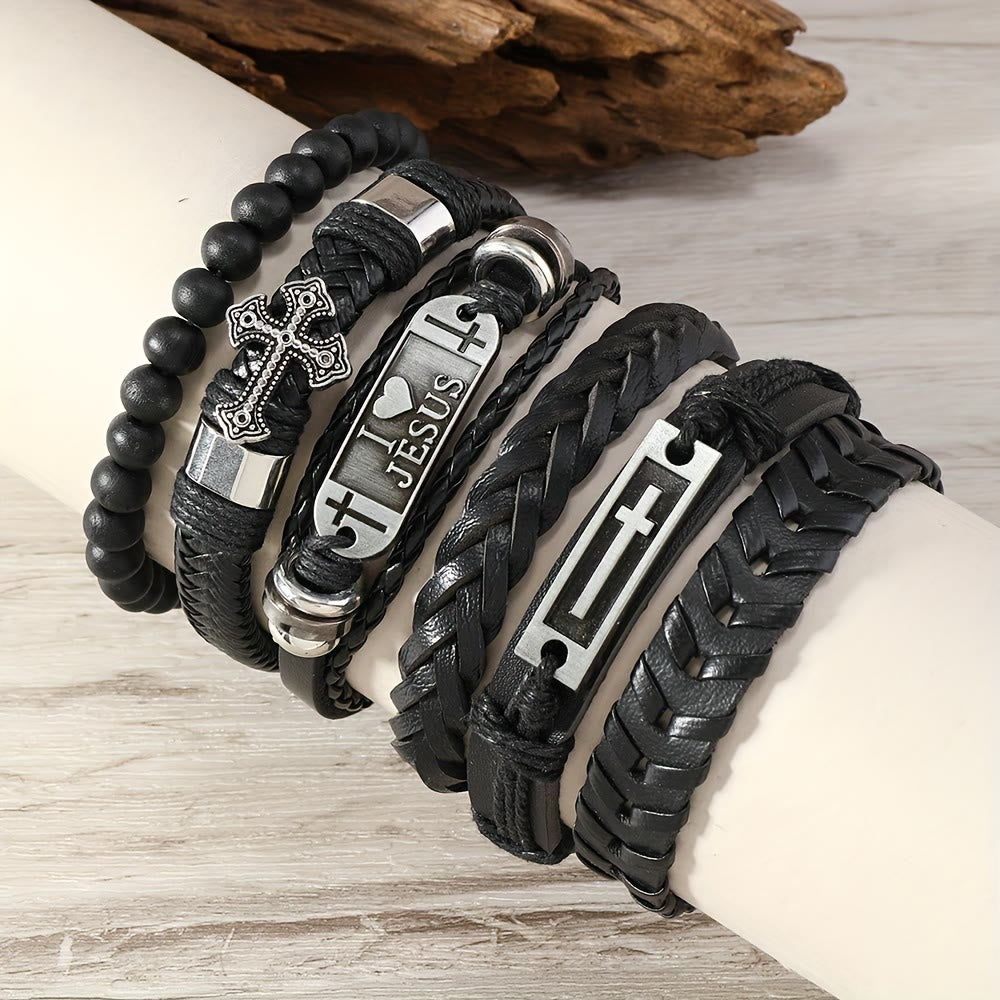 Christianartworkshop Faith-Driven Leather Bracelet Set: Devotion & Stylish Expression - image 2