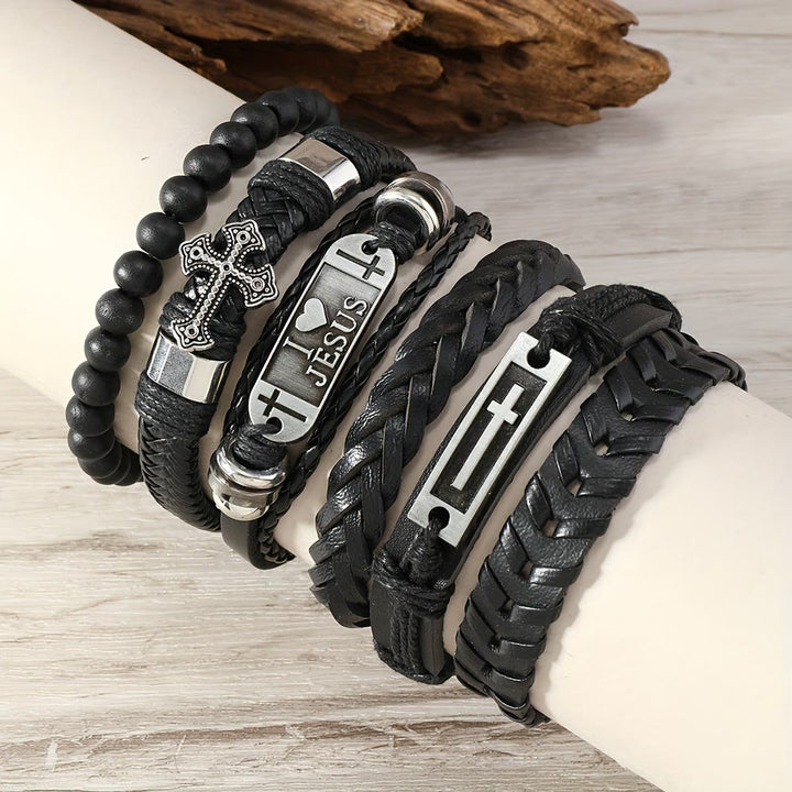 Christianartworkshop Faith-Driven Leather Bracelet Set: Devotion & Stylish Expression - image 2