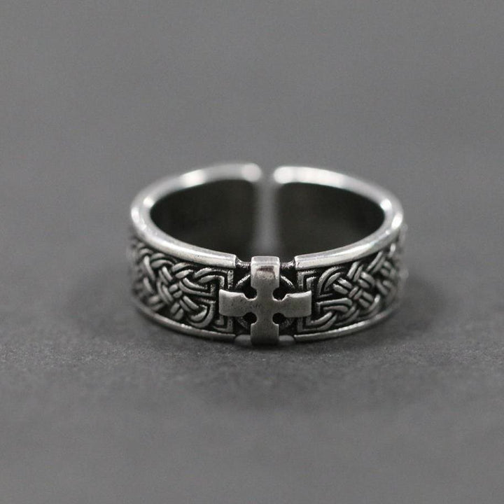 Christianartworkshop Celtic Cross Ring: Timeless Faith & Intricate Devotion - Adjustable(Suitable for US sizes 8-10) - image 0