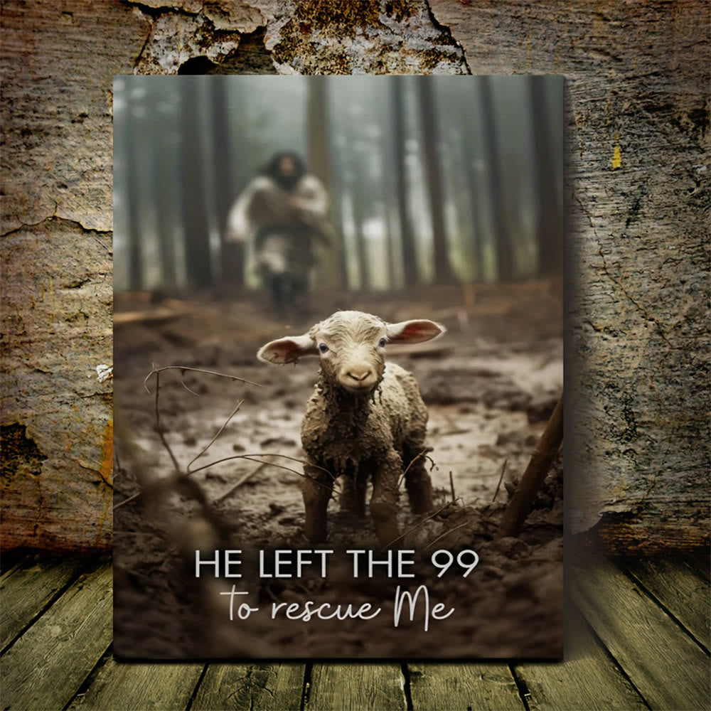 Christianartworkshop The Good Shepherd Wall Art Prints: Divine Rescue & Faithful Devotion - Framed Canvas Painting - 13.77"*19.58"*0.7"/35*50*1.8cm - image 0