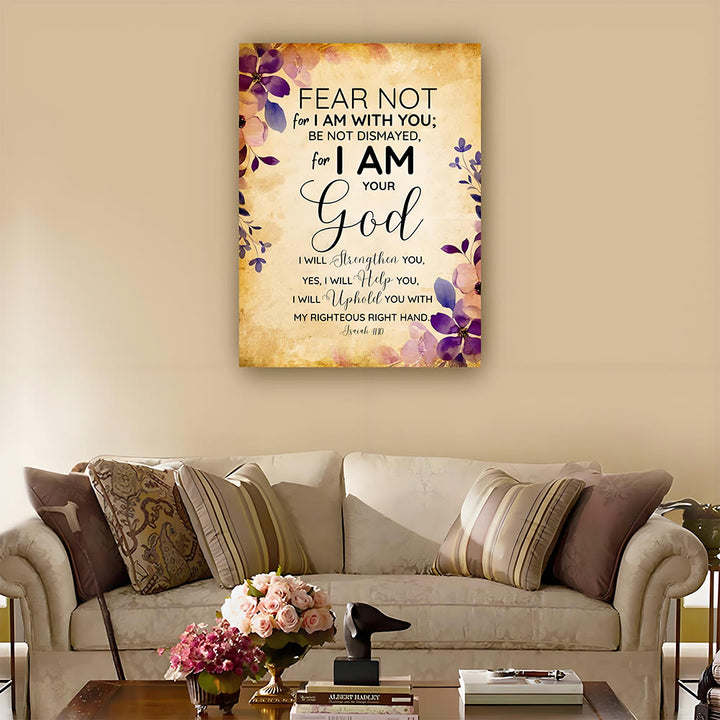 Christianartworkshop Isaiah 41:10 Scripture Wall Art Prints: Divine Comfort & Faithful Assurance - Framed Canvas Painting - 13.77"*19.58"*0.7"/35*50*1.8cm - image 0