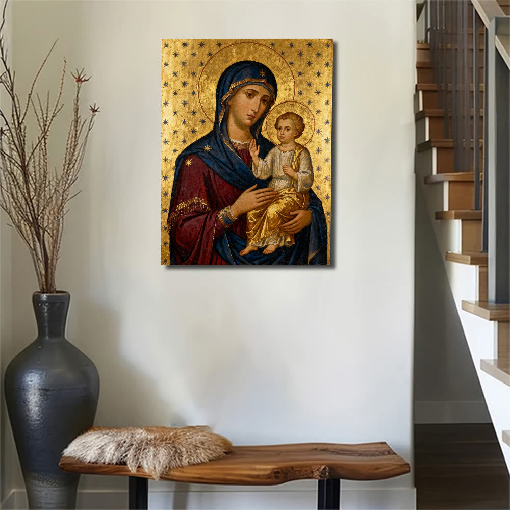 Christianartworkshop Madonna and Child Art Canvas: Maternal Grace & Heavenly Devotion - image 2