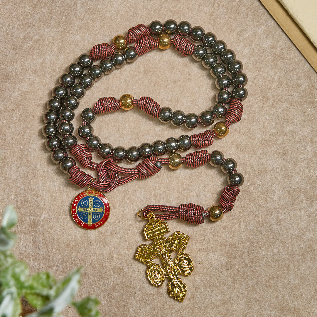 FREE Today: Bronze -Tone Beads Rosary with Pardon Cross & St. Benedict Accents - image 4