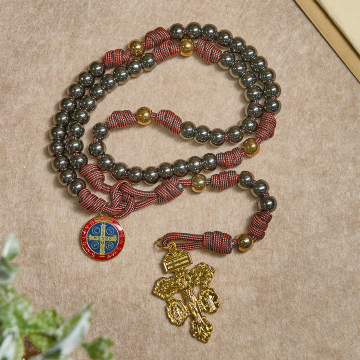 FREE Today: Bronze -Tone Beads Rosary with Pardon Cross & St. Benedict Accents - image 4