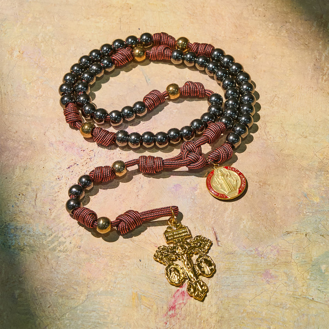 FREE Today: Bronze -Tone Beads Rosary with Pardon Cross & St. Benedict Accents - image 3