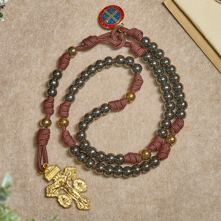FREE Today: Bronze -Tone Beads Rosary with Pardon Cross & St. Benedict Accents - image 5
