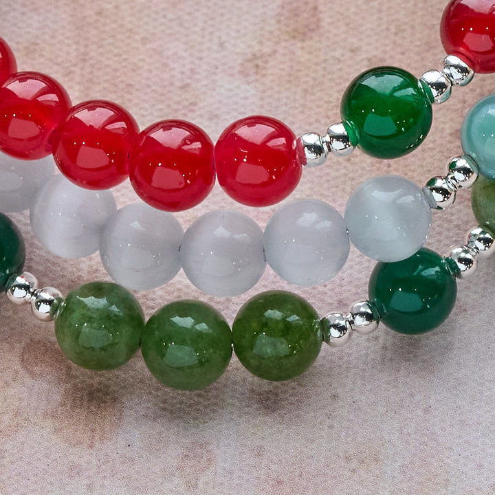 Christianartworkshop Christmas Jade Agate Rosary Bracelet: Faith & Festive Devotion - image 5