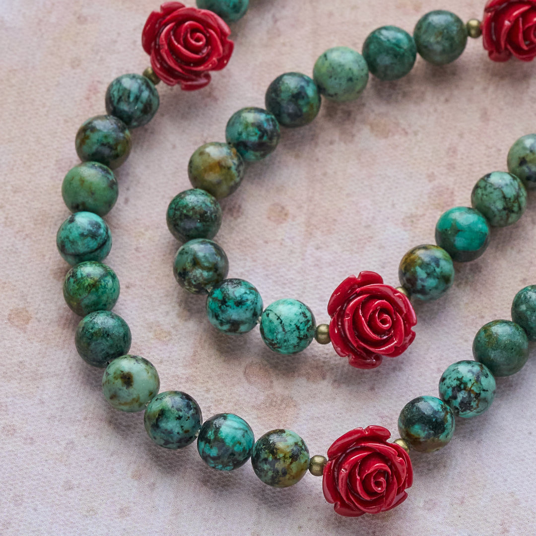 Christianartworkshop Floral Accent African Turquoise Rosary: Devotion & Artistic Craft - image 7