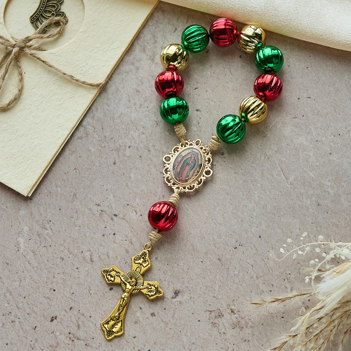 Christianartworkshop Christmas Gift: Christmas Pocket Rosary & Car Charm: Devotion & Festive Grace - image 2