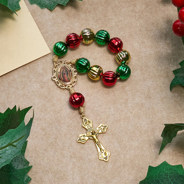 Christianartworkshop Christmas Gift: Christmas Pocket Rosary & Car Charm: Devotion & Festive Grace - image 5
