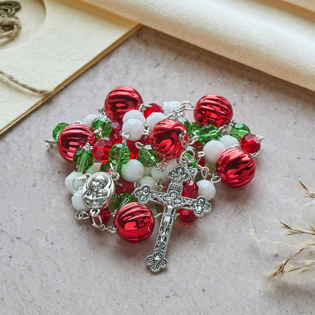 Christianartworkshop Christmas Crystal Rosary with Cross: Faithful Celebration & Heavenly Bond - image 7