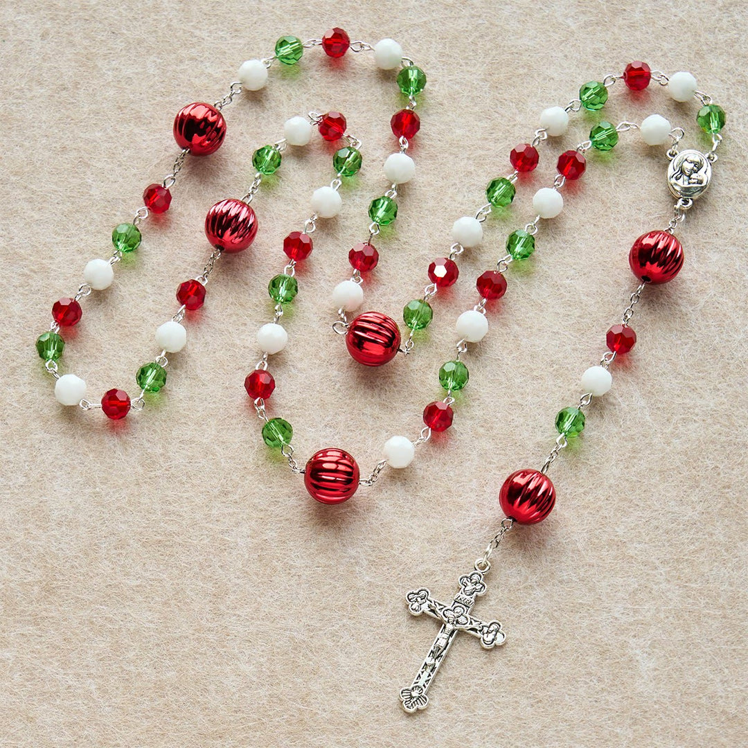 Christianartworkshop Christmas Crystal Rosary with Cross: Faithful Celebration & Heavenly Bond - image 6