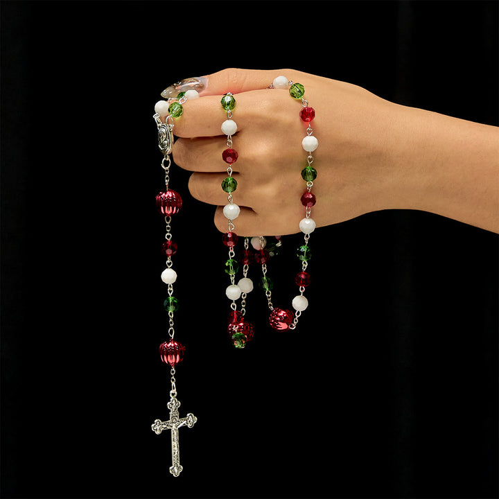 Christianartworkshop Christmas Gift: Faithful Celebration & Heavenly Bond Crystal Rosary with Cross - image 1