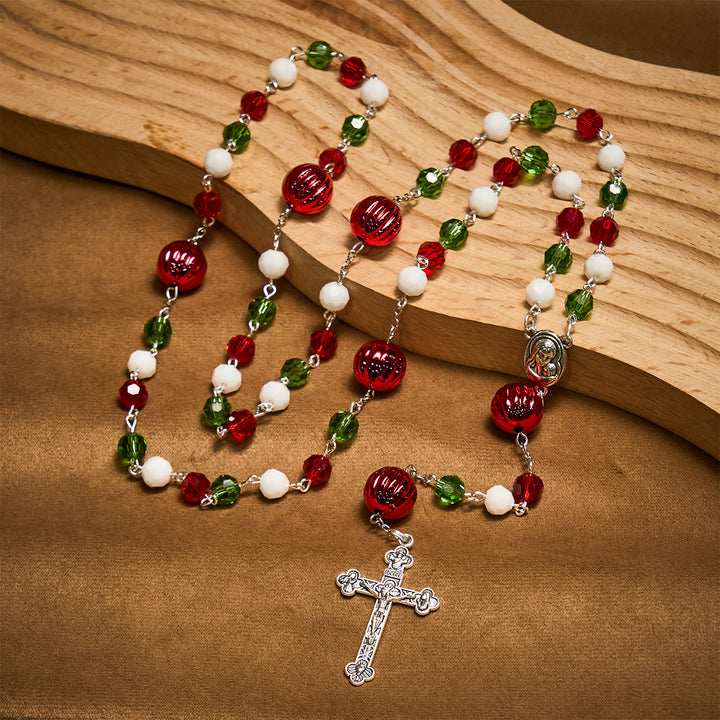 Christianartworkshop Christmas Gift: Faithful Celebration & Heavenly Bond Crystal Rosary with Cross - image 8