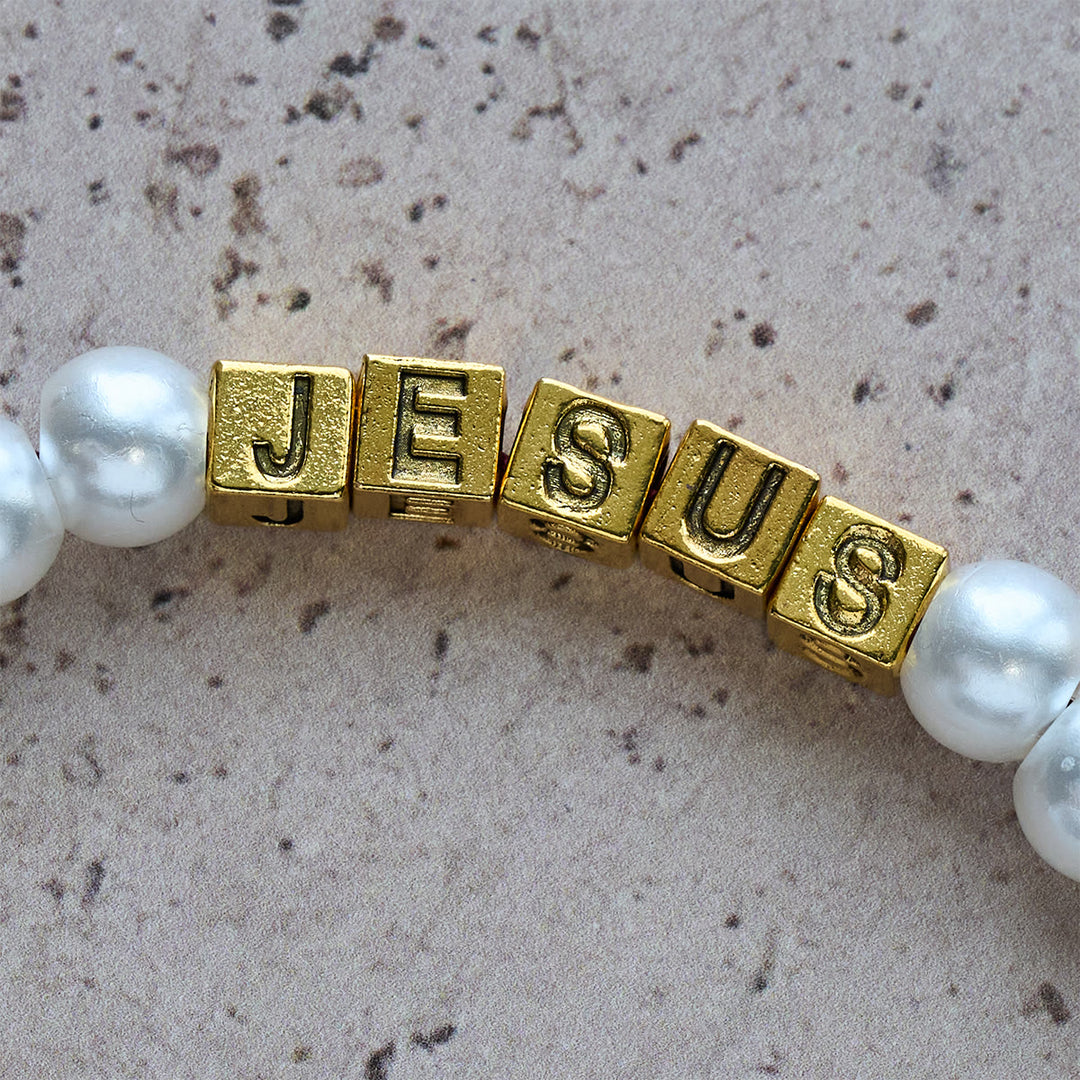 Graceful White Custom Rosary with Burgundy Paracord & Personalized JESUS Letters - image 7