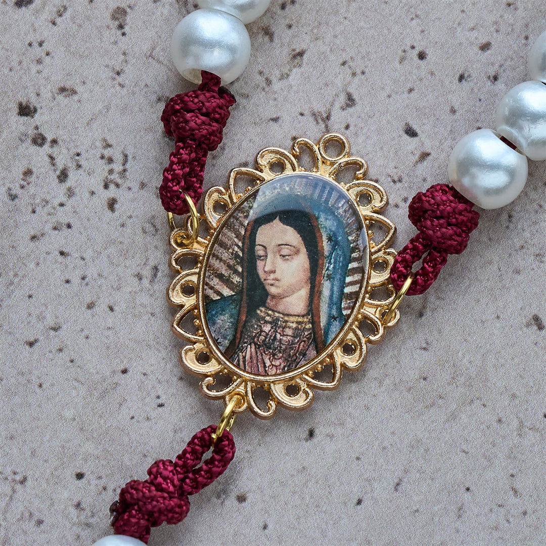 FREE Today: Graceful White Custom Rosary with Burgundy Paracord & Personalized JESUS Letters - image 10