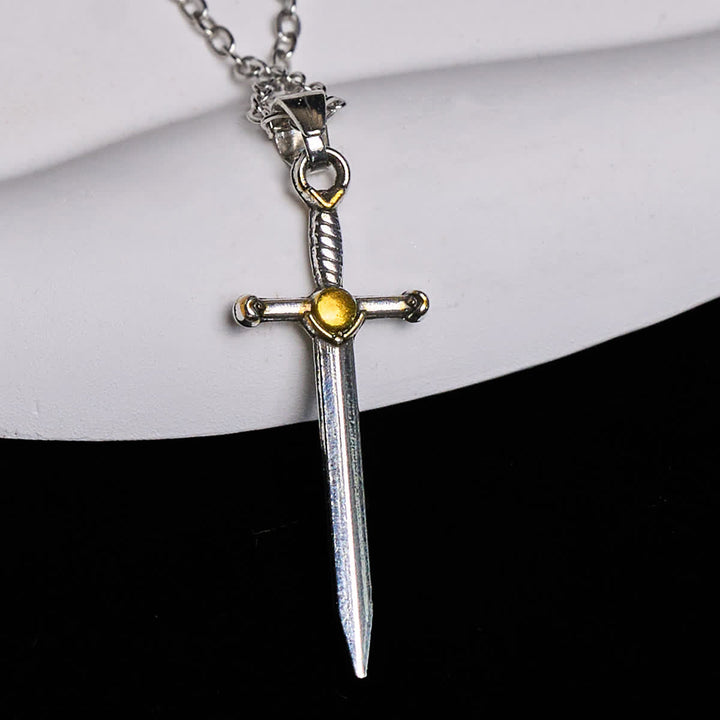 FREE Today: Two Tone Sword & Oval Shield St. Michael Pendant Necklace - image 4