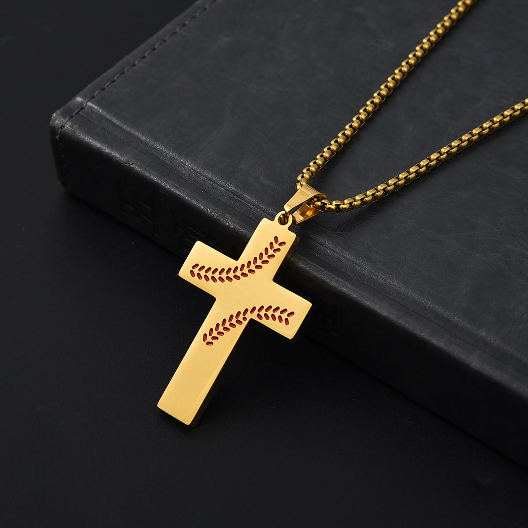 Christianartworkshop Baseball Stitch Cross Necklace: Athletic Devotion & Inspirational Quote - image 27