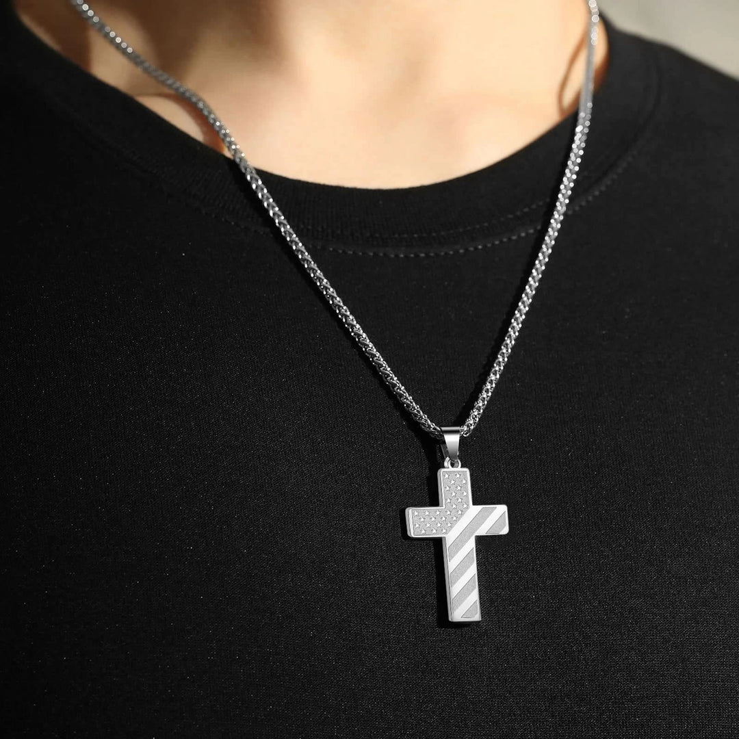 FREE Today: Tri-Color Cross Necklace with American Flag & Scripture: A Patriotic Expression - image 16