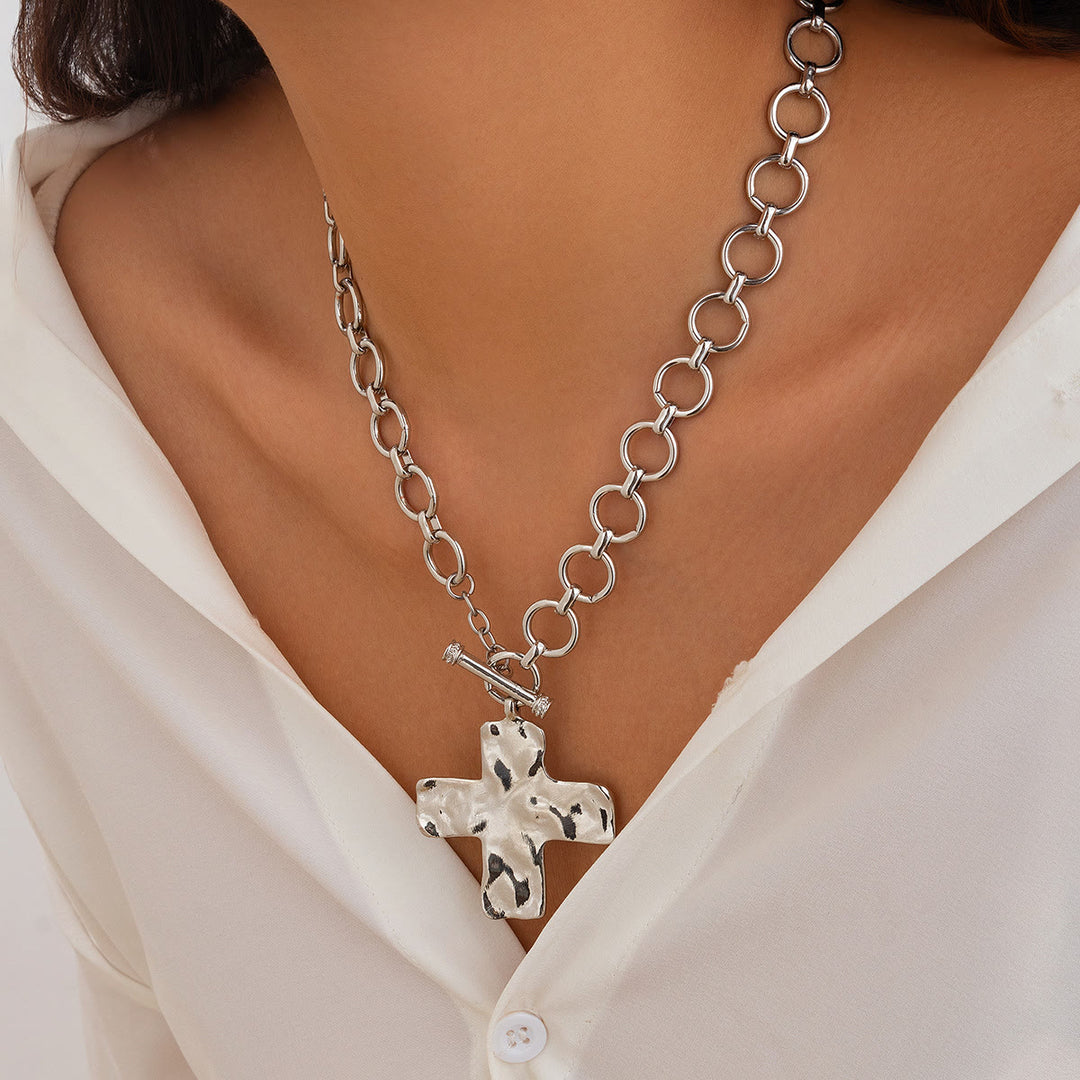 Christianartworkshop Hammered Cross Series Necklace: Contemporary Faith & Stylish Devotion - Silver  Cross - image 6