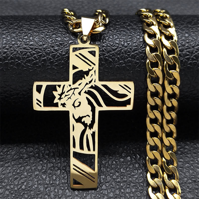 FREE Today: Crown of Thorns Cross Necklace: Sacred Symbolism & Bold Style - Golden - image 0