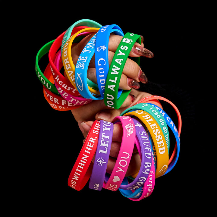 FREE Today: 20pcs/set Scripture Silicone Bracelet: Faithful Reminders & Colorful Devotion - image 5
