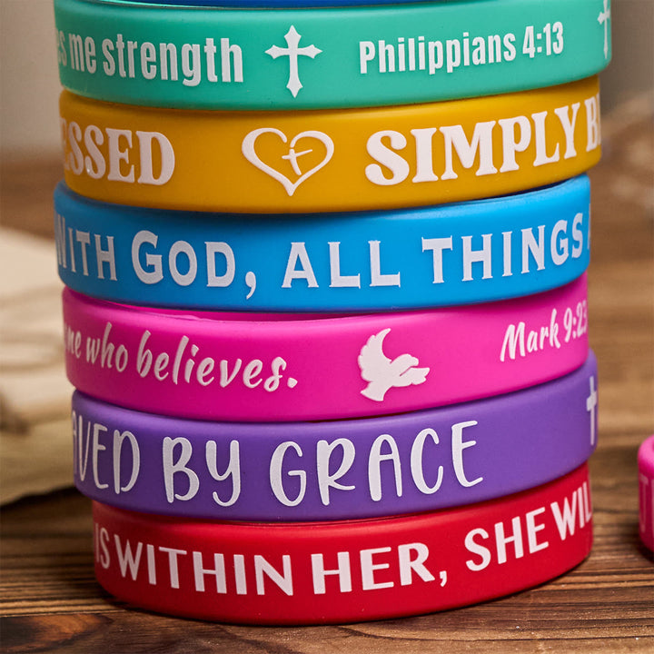 FREE Today: 20pcs/set Scripture Silicone Bracelet: Faithful Reminders & Colorful Devotion - image 3
