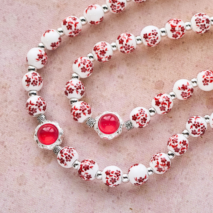 Christianartworkshop Floral Porcelain & Cat's Eye Rosary: Devotion in Detail & Prayerful Connection - image 2