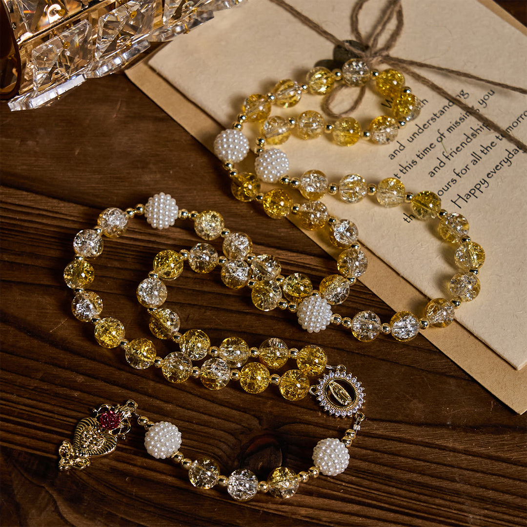 Christianartworkshop Glass Rosary with Our Lady of Guadalupe: Faithful Remembrance & Timeless Beauty - image 3