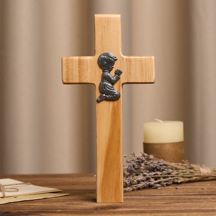 Christianartworkshop Wooden Cross Desktop Ornament: Devotion & Childhood Faith - image 2