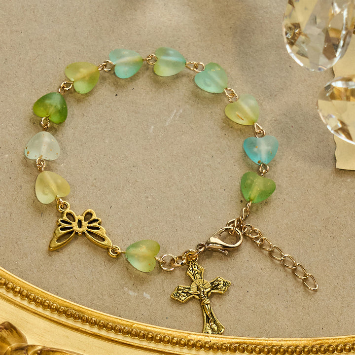 Christianartworkshop Heart & Butterfly Rosary, Bracelet: Devotion & Artful Spirituality - Bracelet - image 4