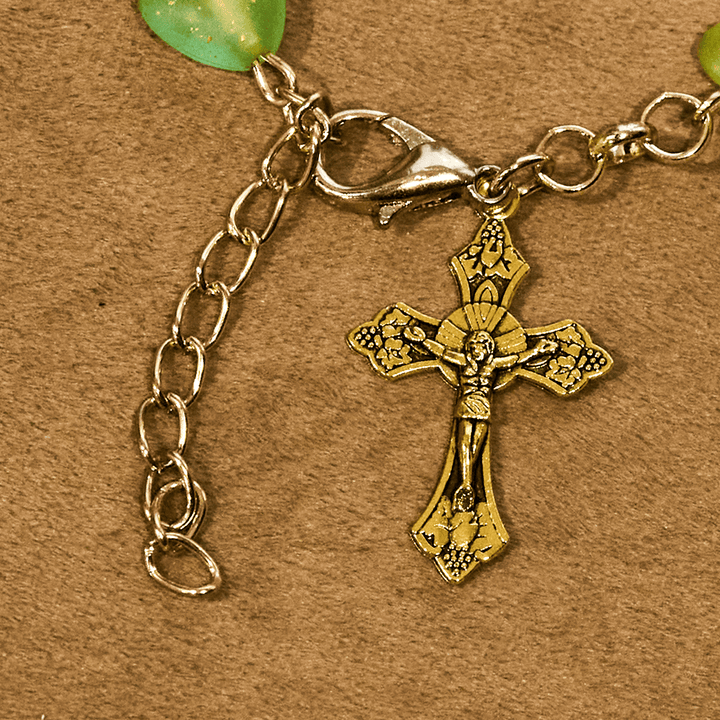Christianartworkshop Green Heart & Butterfly Rosary, Bracelet: Devotion & Artful Spirituality - image 6