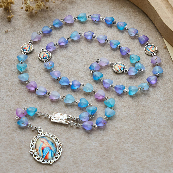 Christianartworkshop Blue Heart & Butterfly Rosary, Bracelet: Devotion & Artful Spirituality - image 1