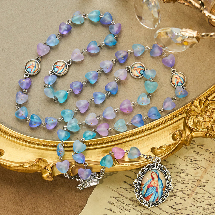 Christianartworkshop Blue Heart & Butterfly Rosary, Bracelet: Devotion & Artful Spirituality - Rosary - image 0