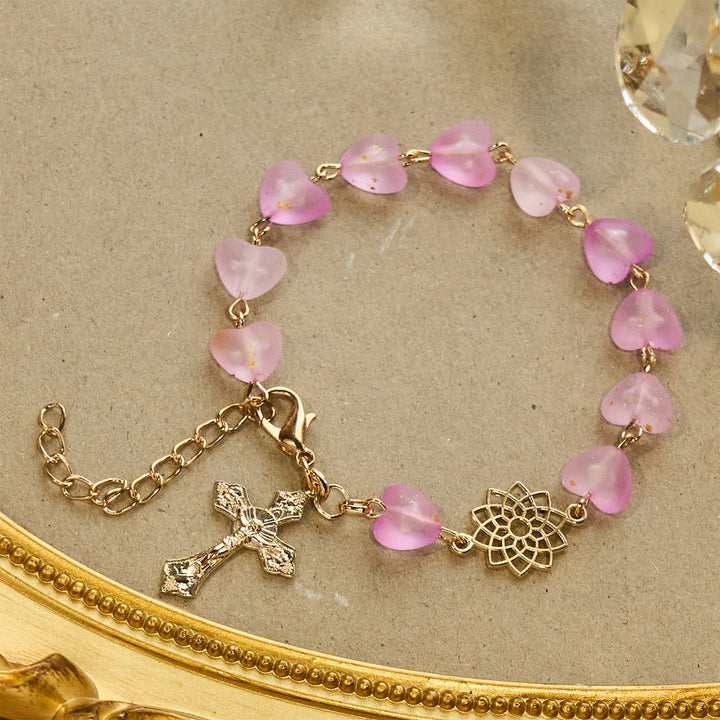 Christianartworkshop Pink Heart & Butterfly Rosary, Bracelet: Devotion & Artful Spirituality - Bracelet - image 4
