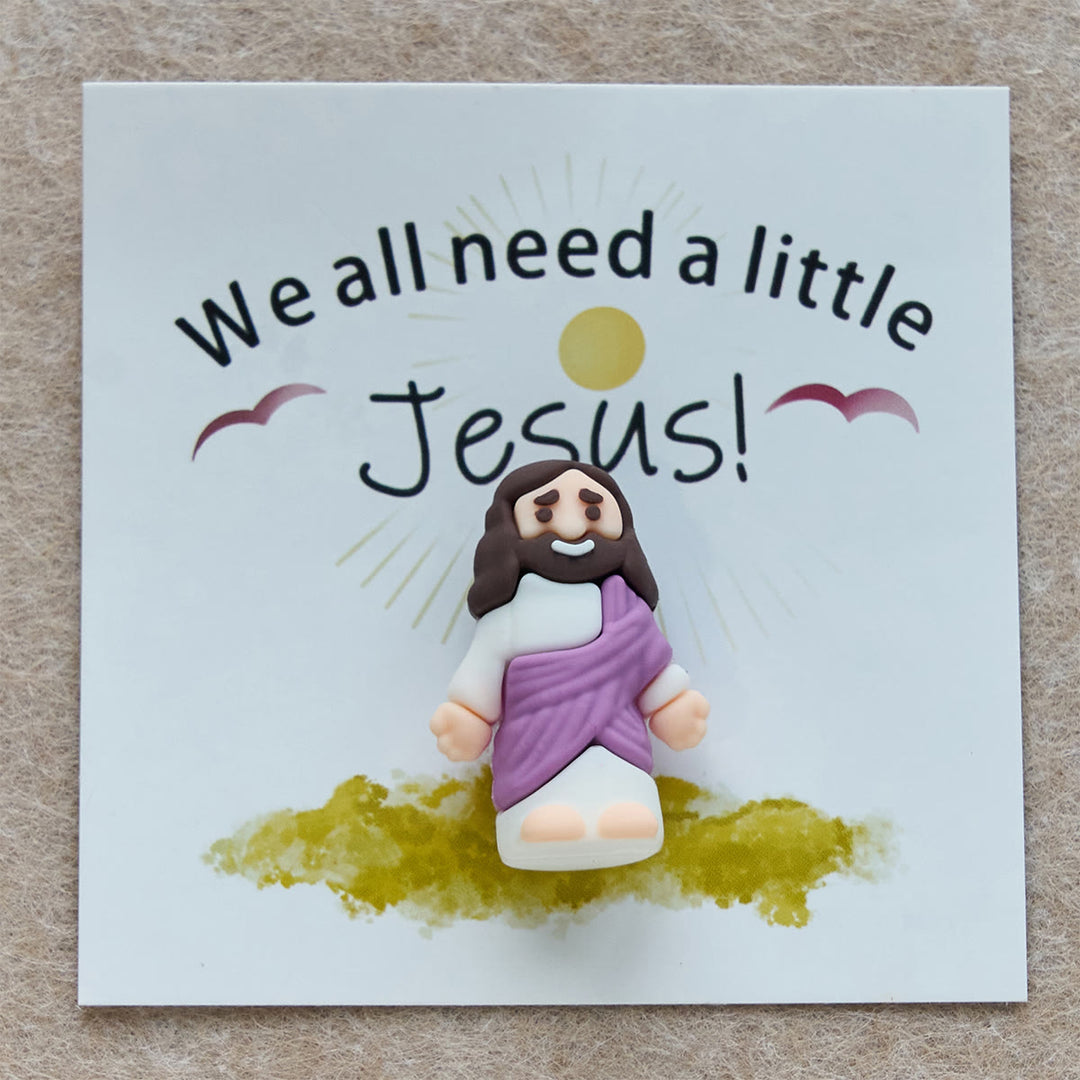 Christianartworkshop Mini Jesus Figurine with Card: We All Need A Little Jesus  - image 6