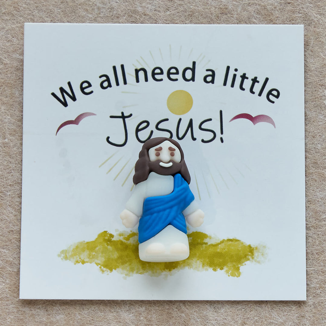 Christianartworkshop Mini Jesus Figurine with Card: We All Need A Little Jesus  - image 5