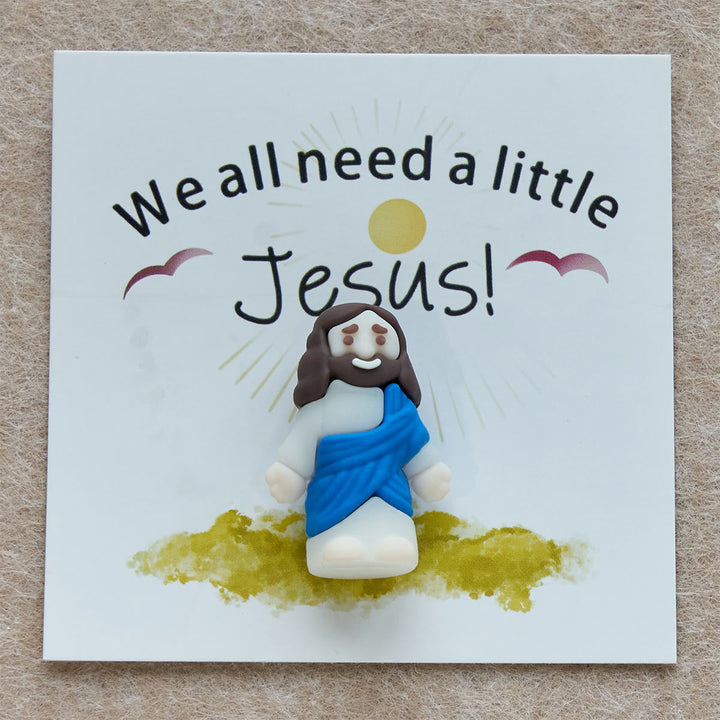Christianartworkshop Mini Jesus Figurine with Card: We All Need A Little Jesus  - image 5
