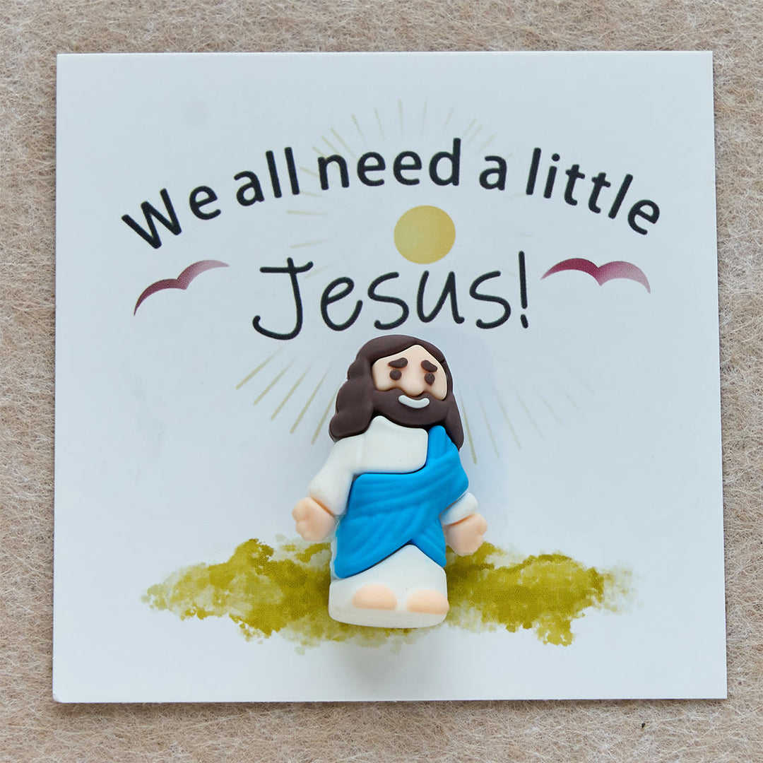 Christianartworkshop Mini Jesus Figurine with Card: We All Need A Little Jesus  - Lake Blue - image 7