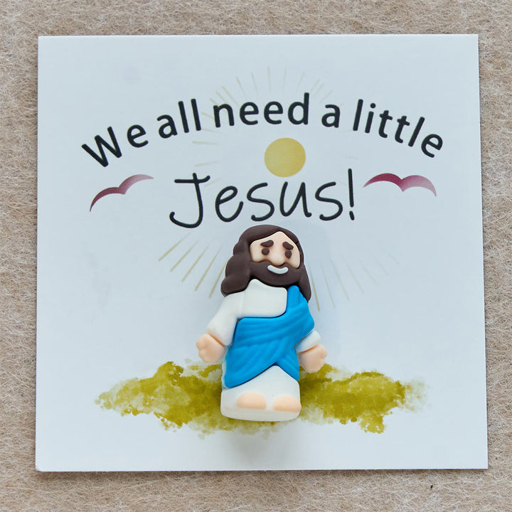 Christianartworkshop Mini Jesus Figurine with Card: We All Need A Little Jesus  - Lake Blue - image 7