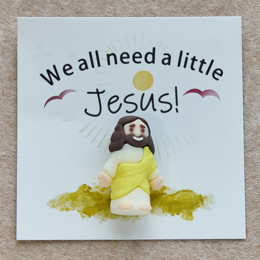 Christianartworkshop Mini Jesus Figurine with Card: We All Need A Little Jesus  - image 4