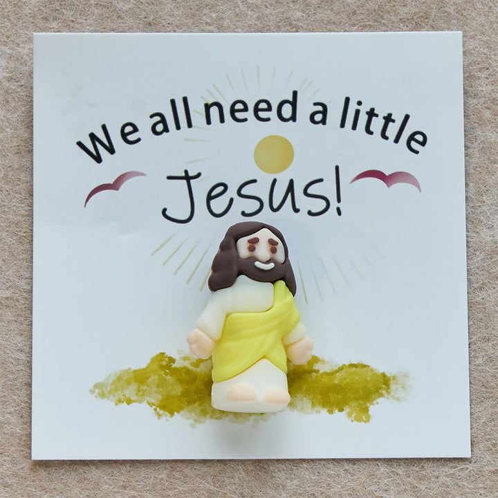 Christianartworkshop Mini Jesus Figurine with Card: We All Need A Little Jesus  - image 4