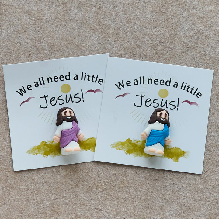 Christianartworkshop Mini Jesus Figurine with Card: We All Need A Little Jesus  - image 2