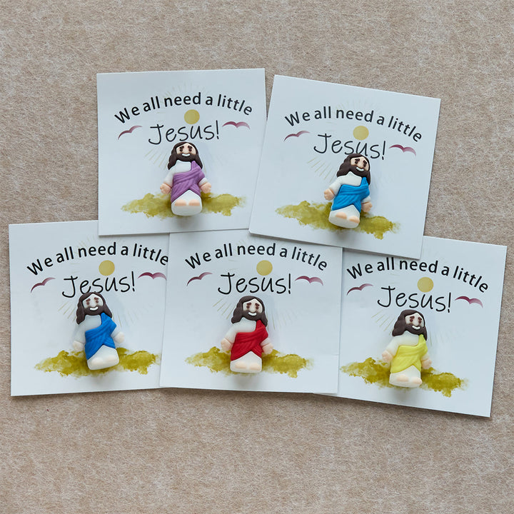 Christianartworkshop Mini Jesus Figurine with Card: We All Need A Little Jesus  - image 0