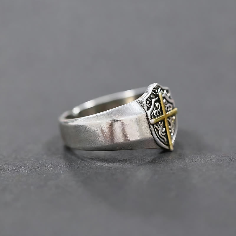 Christianartworkshop Shield Cross Ring: Faithful Protection & Timeless Devotion - image 2
