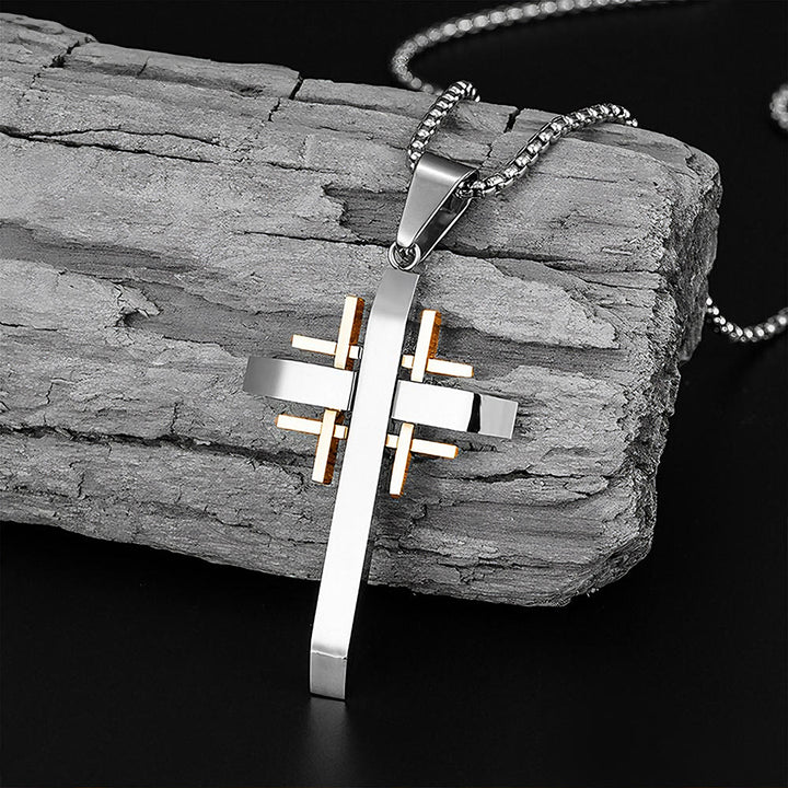Christianartworkshop Geometric Cross Pendant Necklace: Modern Faith & Stylish Devotion - image 0