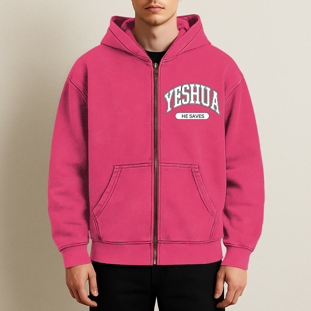 Christianartworkshop YESHUA He Saves Graphic Hooded Jacket: Blend of Faith & Casual Fashion - image 14