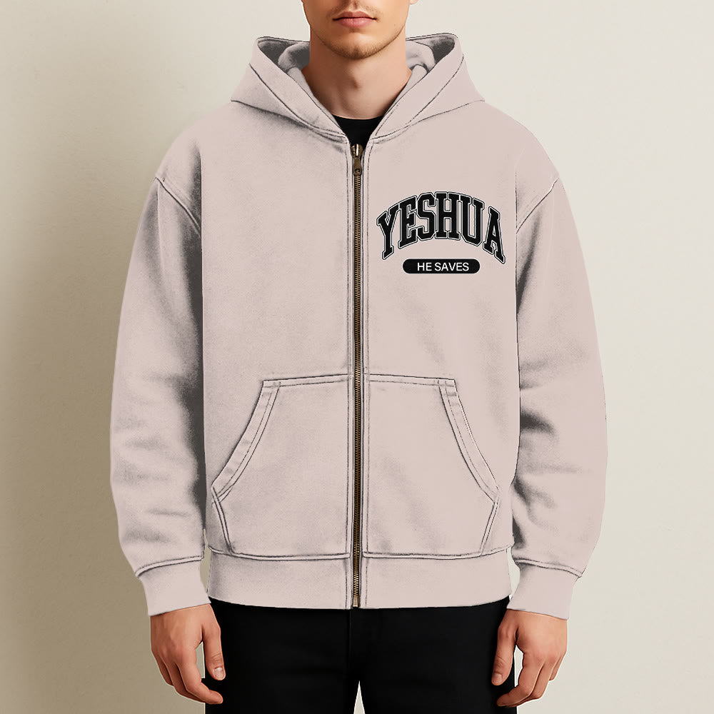 Christianartworkshop YESHUA He Saves Graphic Hooded Jacket: Blend of Faith & Casual Fashion - image 8