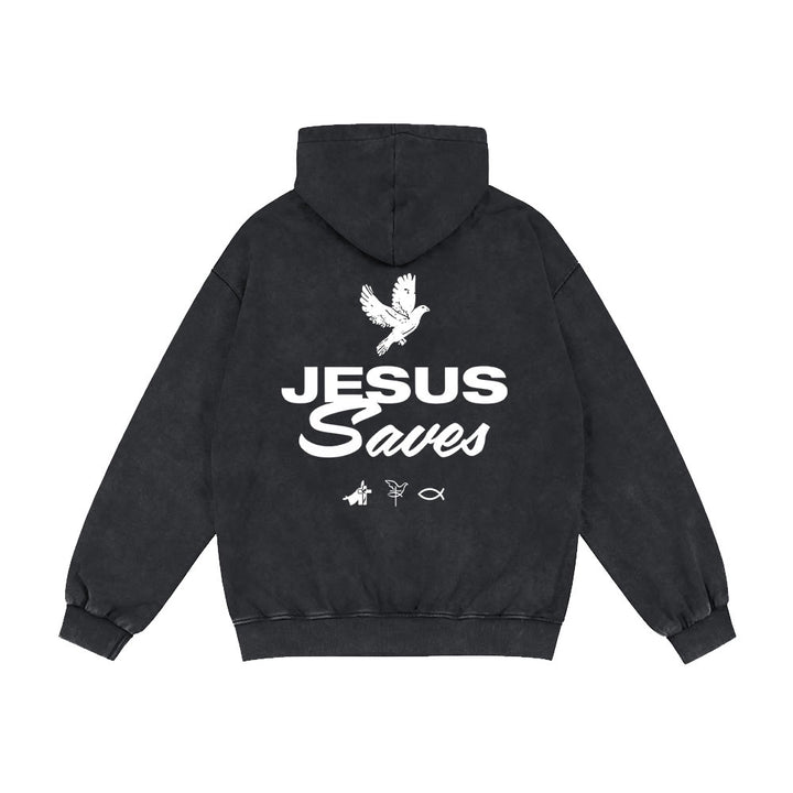 Christianartworkshop Dove & Cross Jesus Saves Hooded Jacket: Spiritual Comfort for Every Day - image 17