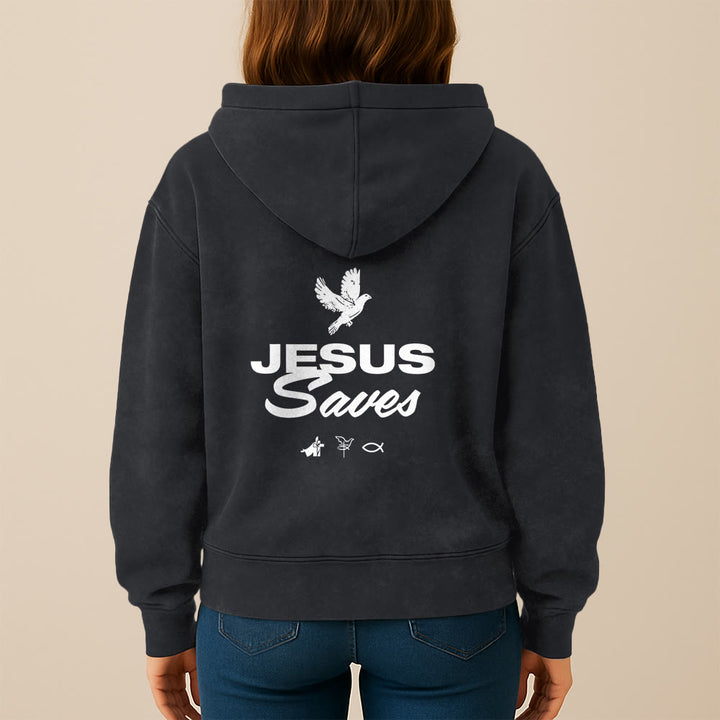 Christianartworkshop Dove & Cross Jesus Saves Hooded Jacket: Spiritual Comfort for Every Day - image 21